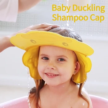 התינוק הברווזון שמפו כובע מתכוונן האוזן סיליקון רך הגנה קאפ לשטוף את שיער התינוק אמבטיה אביזרי 0-6 שנים ילדים