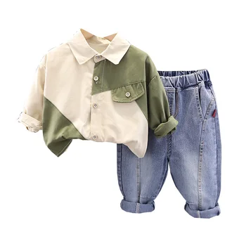 חדש האביב הסתיו בייבי בנים בגדי ילדים, חליפות תינוק חולצה מכנסיים 2Pcs/Set הפעוט שטחי כותנה תחפושת ילדים ספורט