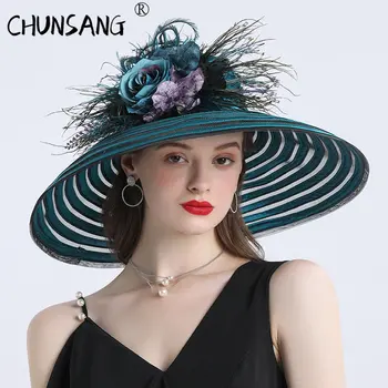 חדש האופנה הצרפתי Pailles כובע קש נשים Fascinators שמש קיץ חוף דלי כובעי סומבררו על הבחורה נשים כובע מסיבה Playa