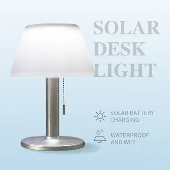 חדשות משק בית חיסכון באנרגיה LED עין הגנה על השולחן ליד המיטה תאורה פלדה אל חלד כבל עמיד למים סולארית מנורת שולחן