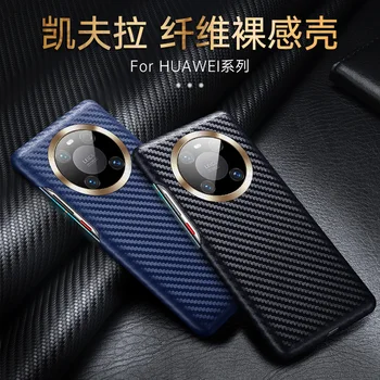 חצי עטופה סיבי פחמן הטלפון במקרה Mate Huawei 40 30 30e Pro Mate40 דק טהור כיסוי עבור Huawei P40 Pro Plus