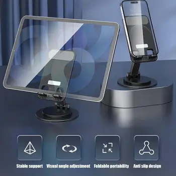 טלפון לוח סגסוגת אלומיניום בעל לעמוד 360 סיבוב מתכוונן קיפול השולחן הטלפון תמיכה עבור מחשב הלוח G0w0