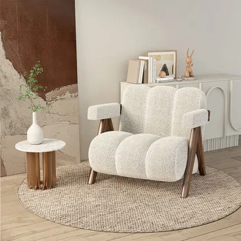 יוקרה Soild עץ כסאות חדר שינה נוח מדיטציה עצלן היד נורדי ספה מודרנית כיסאות נוח מודרני נוח טרקלינים FurnitureLJYXP