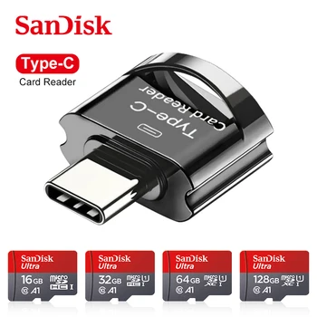 כרטיס זכרון SanDisk Micro SD 32GB 64GB 128GB 256GB סוג C קורא כרטיס Class 10 A1 כונן עט TF מיקרו עבור הטלפון החכם/המחשב האישי