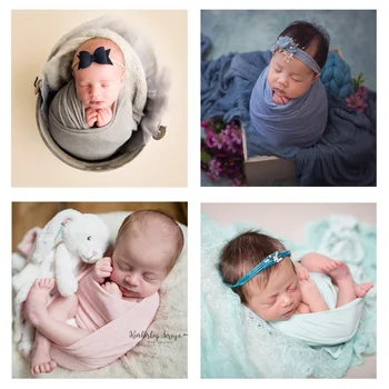 לא&ג ' ודי למתוח התינוק צילום אביזרים כותנה שמיכה עוטפת עם הכובעים להגדיר תינוק רך שזה עתה נולד צילום עטיפת בד אביזרים