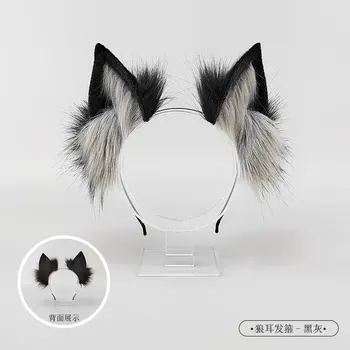 מדומה חתול האוזן יד חיה באוזן שיער חישוק סרט קליפ זנב חיה באוזן בובה אביזרים