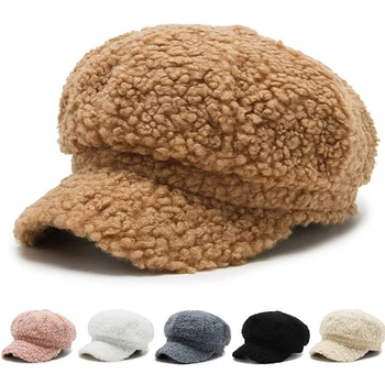 מכירה חמה חדש הסתיו והחורף כבש אופנה שיער אגן כובע גברים ונשים-התאמה טדי קשמיר דייג הכובע