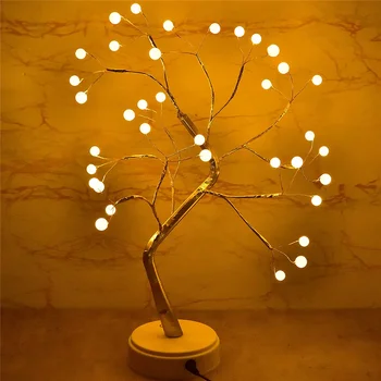 מנורת לילה Led בונסאי עץ האור 36 פרל מרחוק מגע LED הביתה השינה מקורה מסיבת חתונה קישוט שולחן עיצוב שולחן