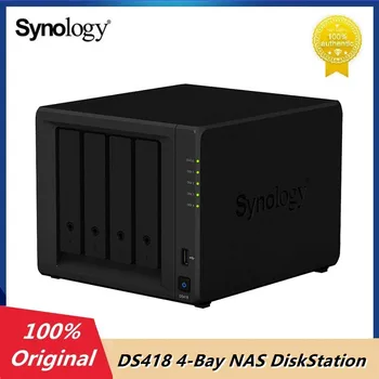 מקורי Synology DS418 NAS 4 מפרצים DiskStation המתחם רשת אחסון ענן שרת Quad-Core 1.4 GHz 2GB זיכרון DDR4 (ללא דיסקים)