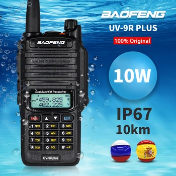 מתח גבוה 10w Baofeng UV-9R פלוס עמיד למים ווקי-טוקי שני הדרך רדיו רדיו Cb רדיו Comunicador FM המשדר рация