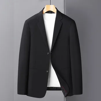 סגנון קוריאני גברים שחור אפור חאקי בלייזרס זכר Samrt מזדמן החליפה מעיל רגיל Collort הלבוש מחורצים צווארון הז ' קטים ארבע העונות