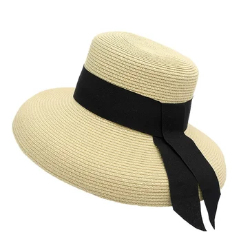 עבודת יד נשים השמש בקיץ כובע גדול המרזבים החוף יפניים הפבורן סגנון חג מקפלים דייג כובע מזג שטוח בונט