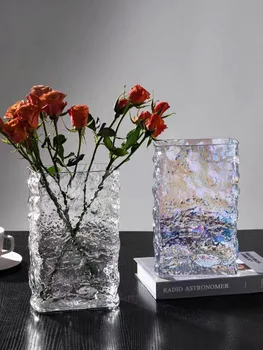 פינלנד הקרחון אגרטל נורדי פשוטה זכוכית שקופה פרח מים העלה דקורטיביים פרחים תשמיש פרח השולחן סידור פרחים