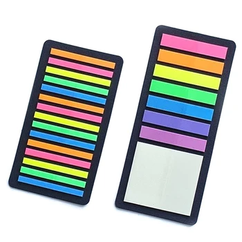צבע מדבקות שקוף פלורסנט מדד כרטיסיות דגלים דביק הערה לתלמידי בית הספר מכשירי כתיבה
