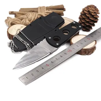 קבוע להב הסכין עם נדן שרשרת ההישרדות חיצוני סכין ציד 440C להב G10 להתמודד טקטית סכינים קמפינג EDC כלים