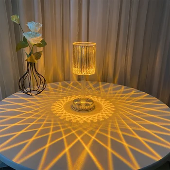 רומנטי, תאורה שליטה מרחוק מגע מתג יהלום דפוס ליד המיטה האווירה אור 16 צבע Stepless עמעום מנורת שולחן