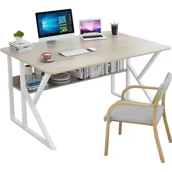 שדרוג מחשב נייד שולחן בסגנון מודרני שולחן מחשב מדף הספרים עבור משרד ביתי לומדת בסלון כתיבה שולחן העבודה