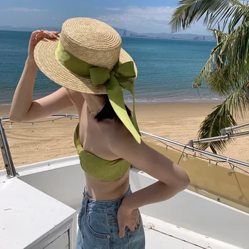שוליים רחבים, השמש בקיץ כובע לנשים החוף Uv הגנה כובע קש נשית חיצונית בקיץ פנמה כובע כובע עצם Chapeu Feminino