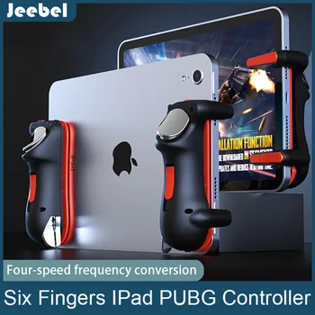 שש האצבע Ipad PUBG בקר קיבול נייד מתכוונן המשחק ההדק L1R1 כפתור Gamepad ' ויסטיק אחיזה לוח אביזרים