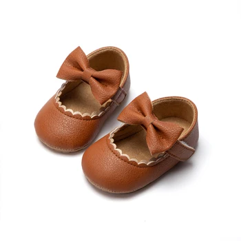 תינוק נעליים מזדמנים תינוק פעוט Bowknot החלקה מגומי רך הבלעדי שטוח PU הראשון ווקר היילוד קשת תפאורה מרי Janes תינוק נעליים